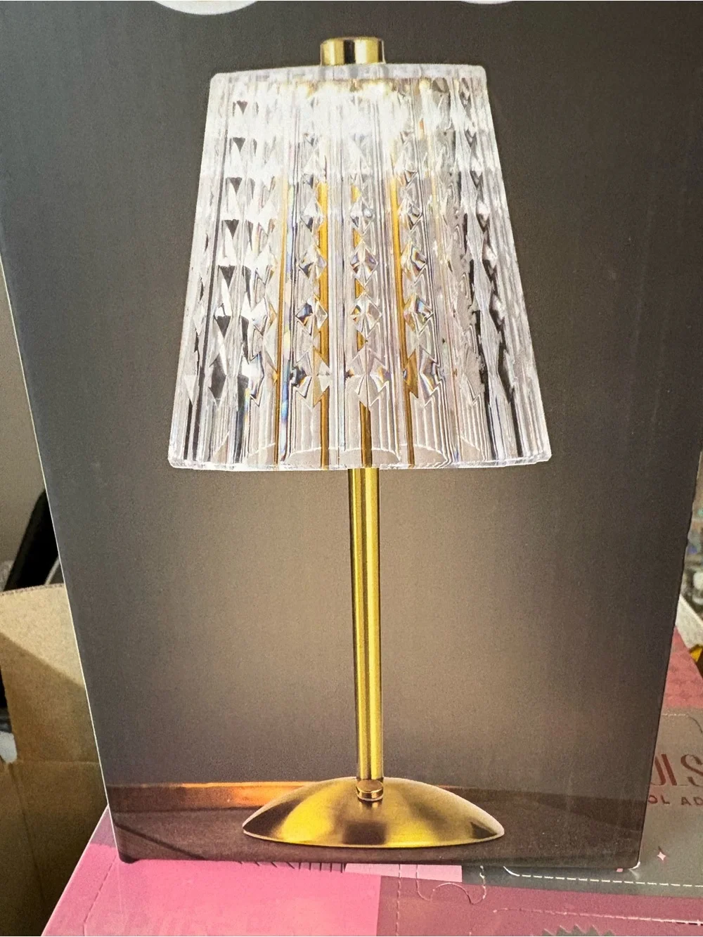 The Addison Rechargeable Table Lamp — Gold with Clear Shade